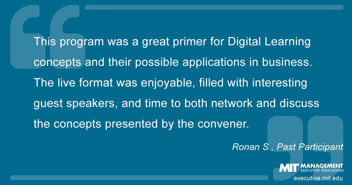 Testimonial from past course participant Ronan S.