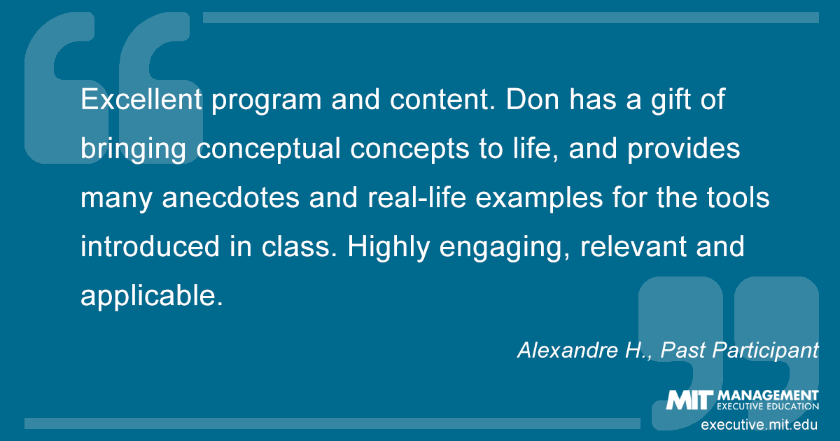 Testimonial from past course participant Alexandre H.