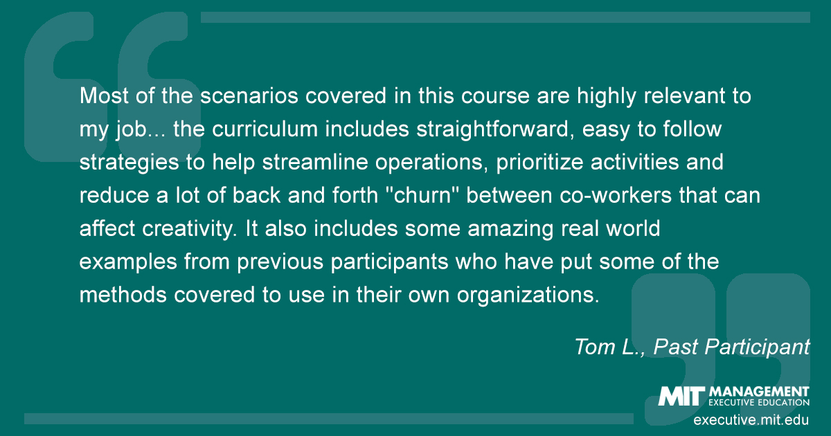 Testimonial from past course participant Tom L.