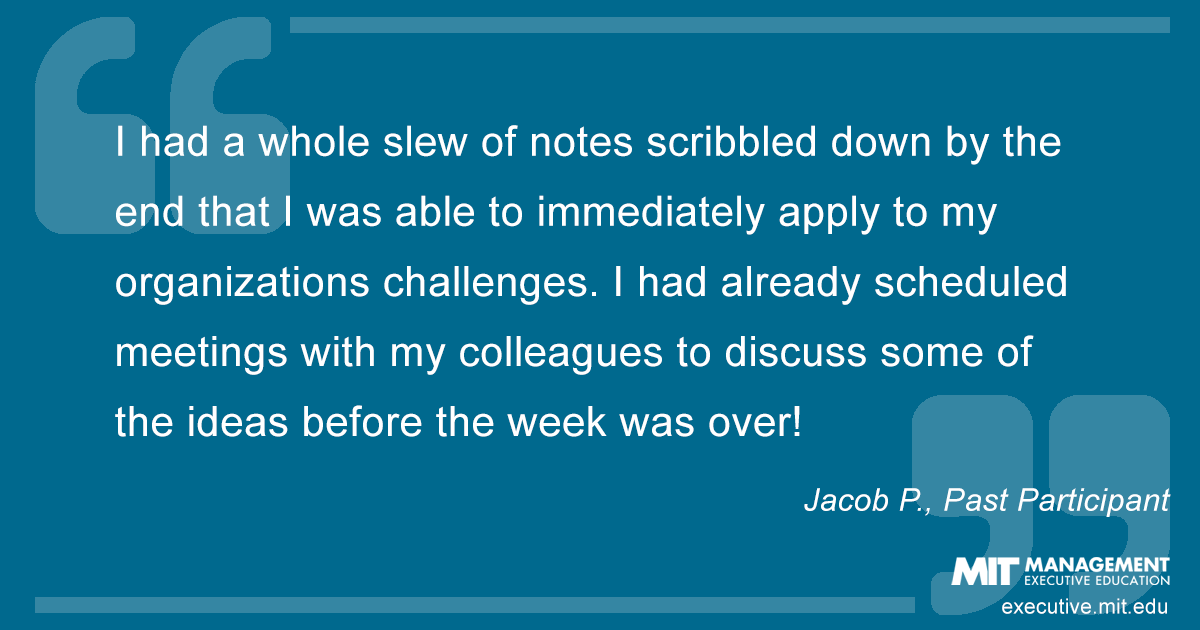Testimonial from past course participant Jacob P.