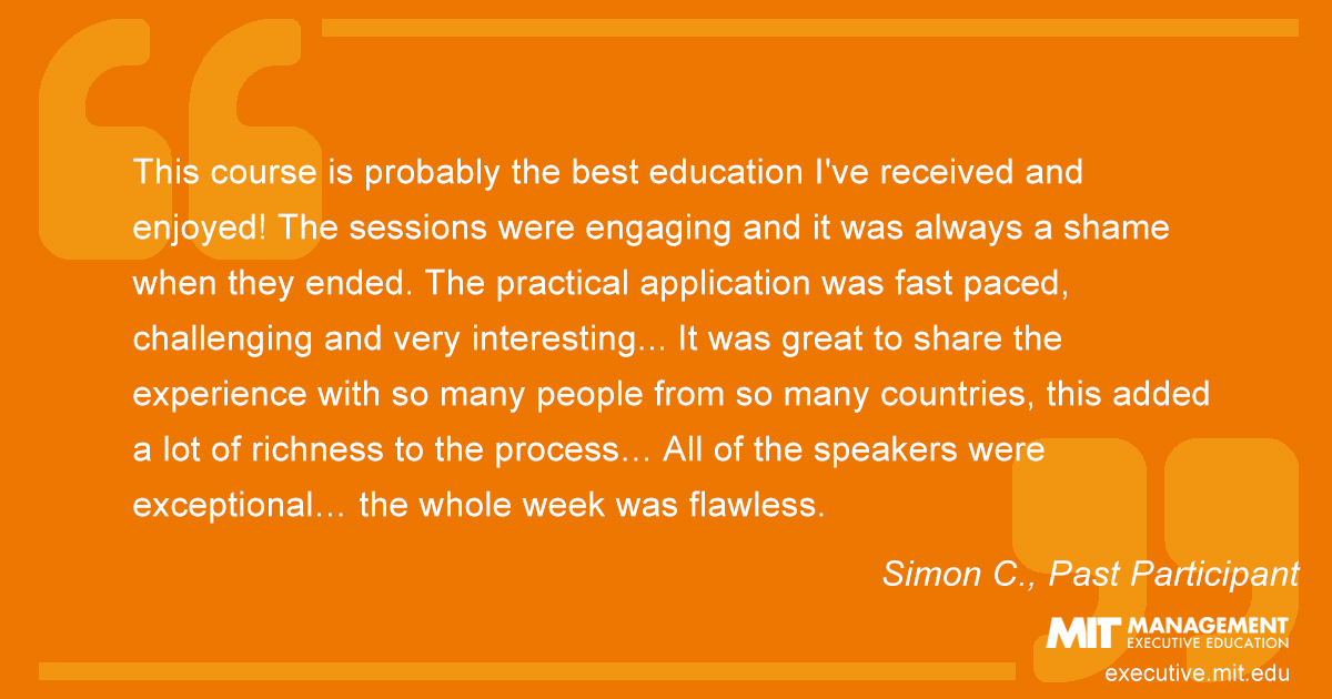 Testimonial from past course participant Simon C.