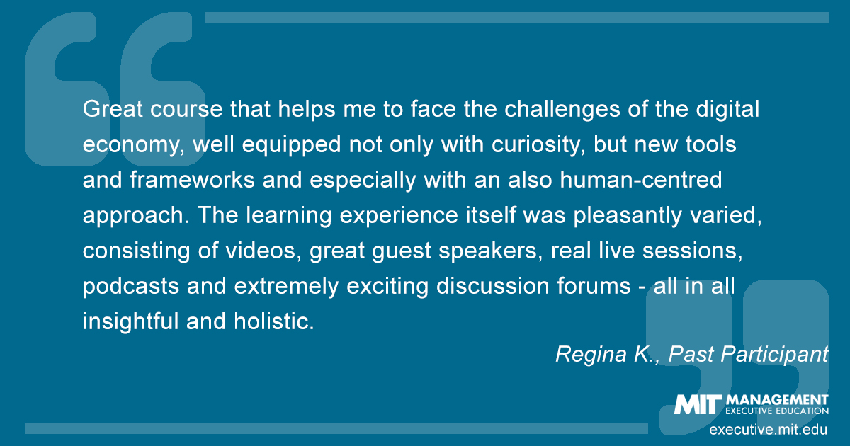 Testimonial from past course participant, Regina K.