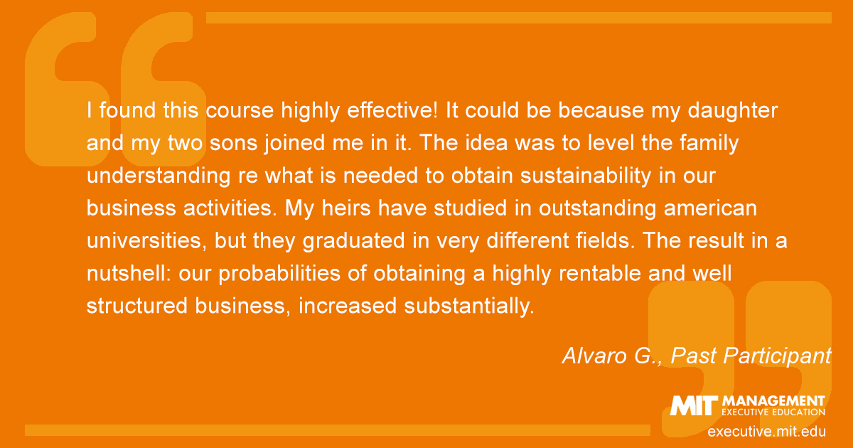 Testimonial from past course participant, Alvaro G.