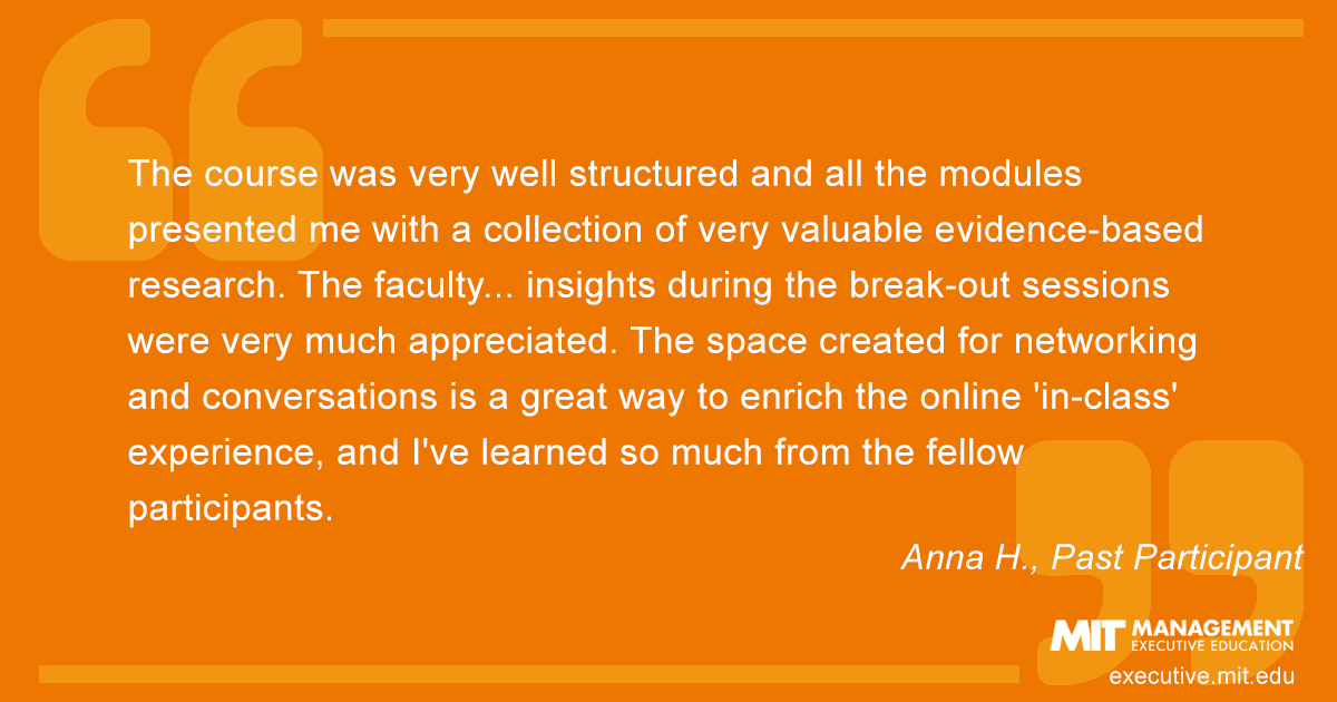  Testimonial from past course participant, Anna H.