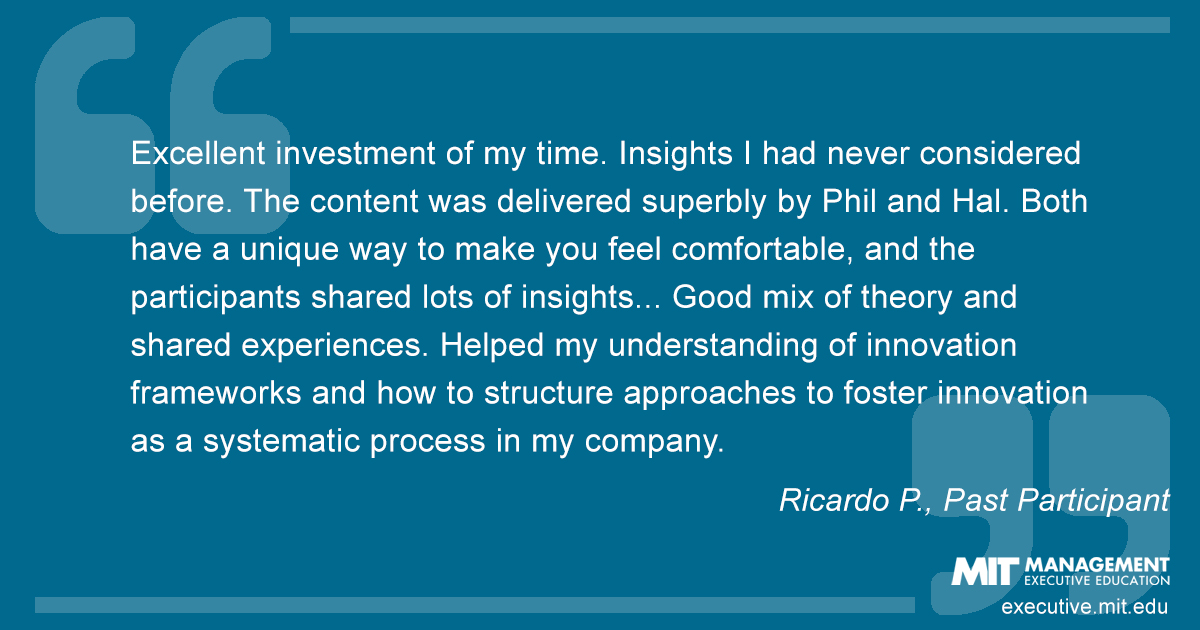 Testimonial from past course participant Ricardo P.