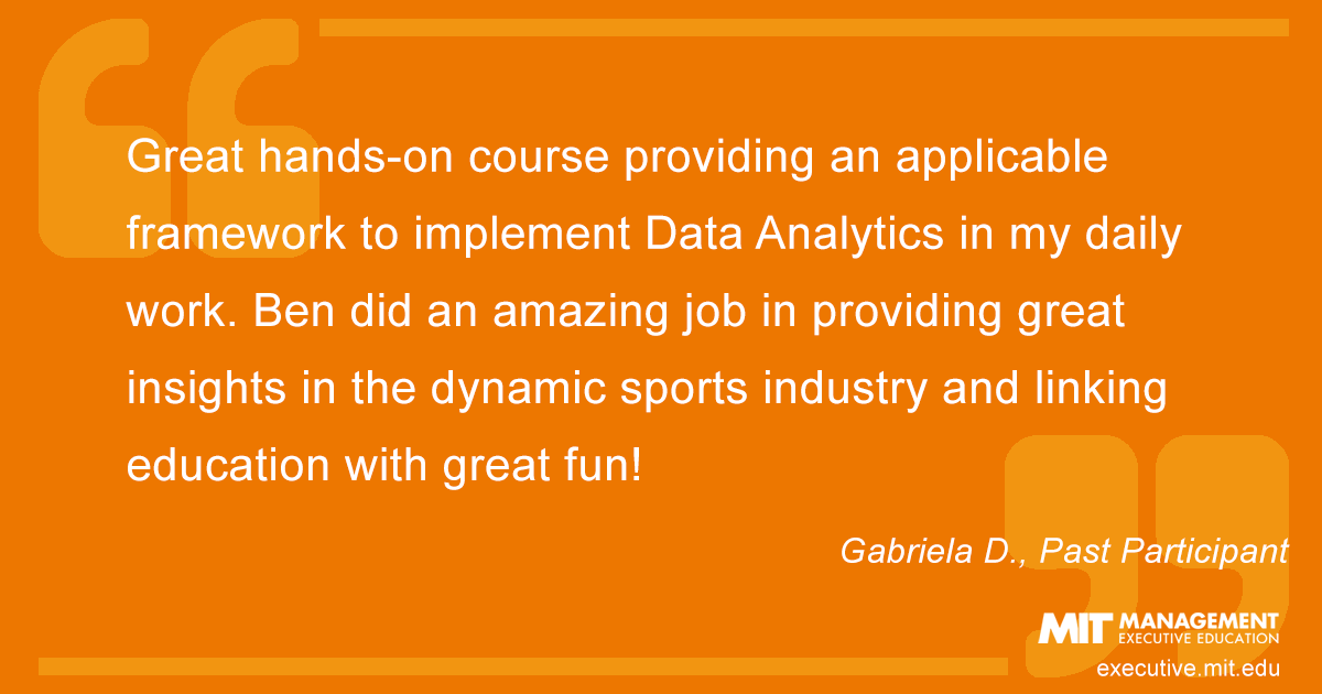 Data Analytics Course insights | MIT Sport Analytics