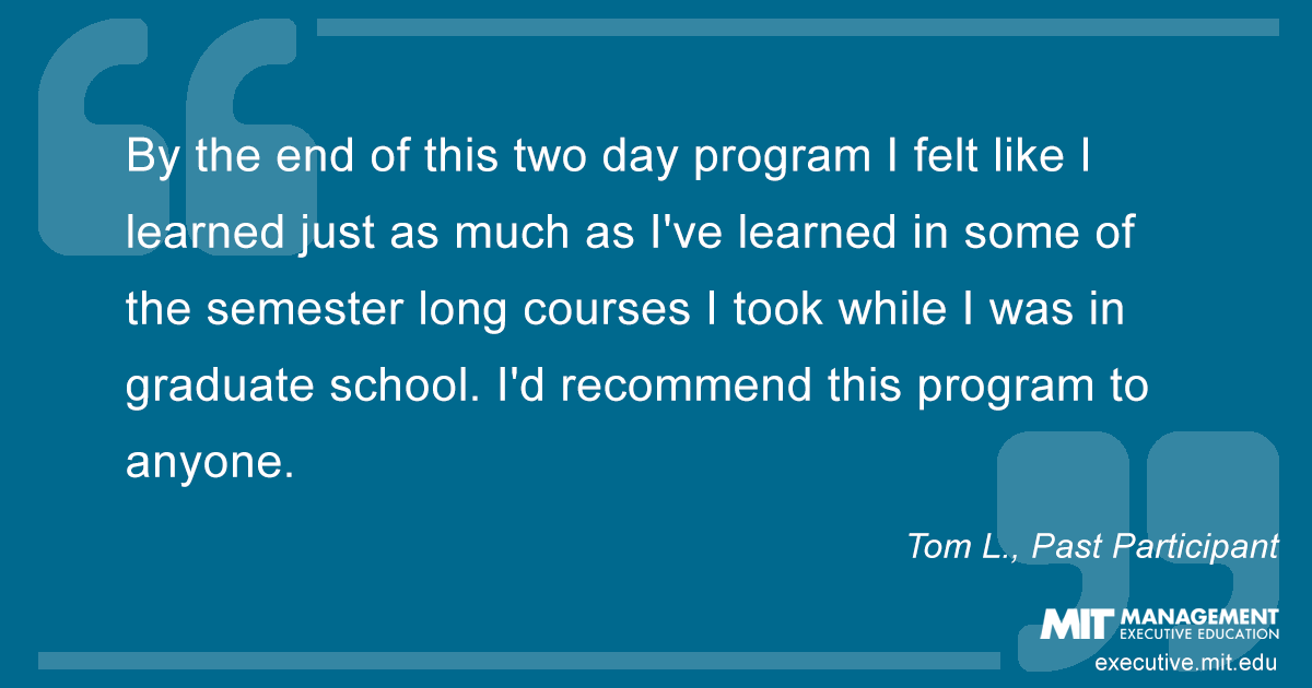 Testimonial from past course participant Tom L.