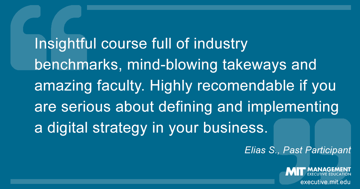 Testimonial from past course participant Elias S.