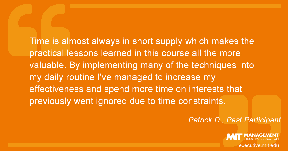 Testimonial from past course participant Patrick D.