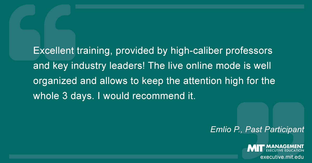 Testimonial from past course participant Emlio P.