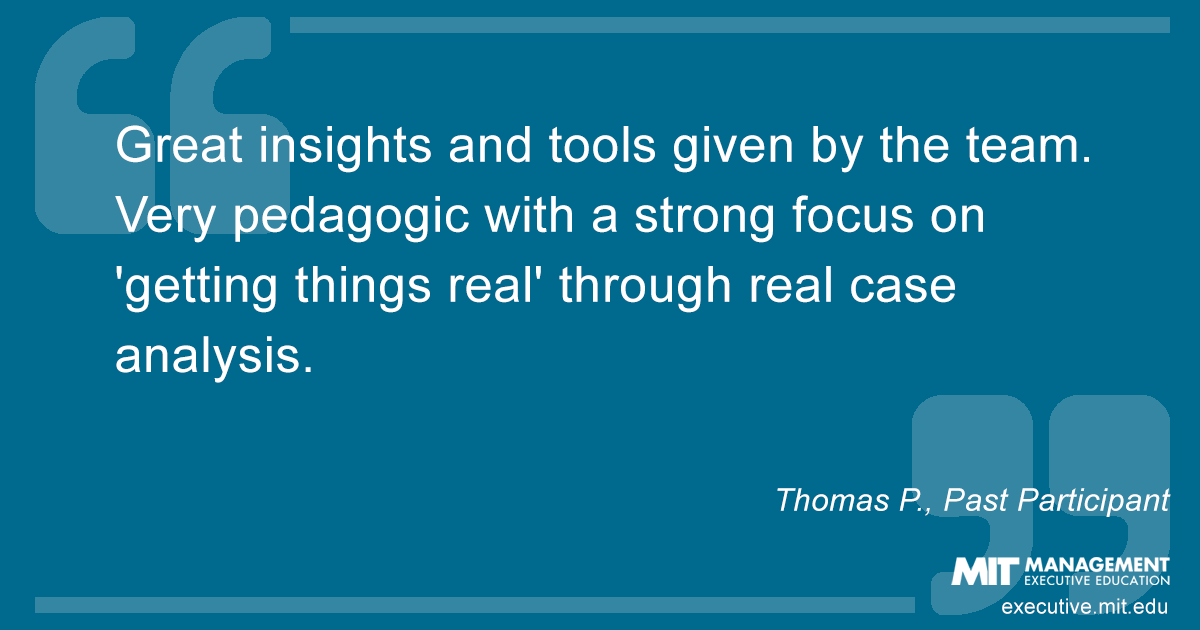Testimonial from past course participant Thomas P.