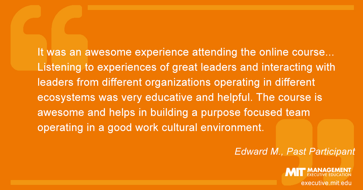 Testimonial from past course participant Edward M.