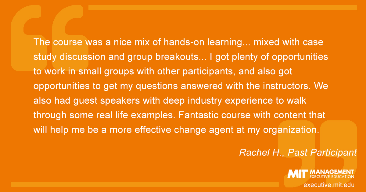 Testimonial from past course participant Rachel H.