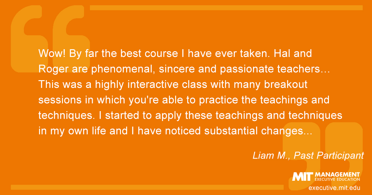 Testimonial from past course participant Liam M.